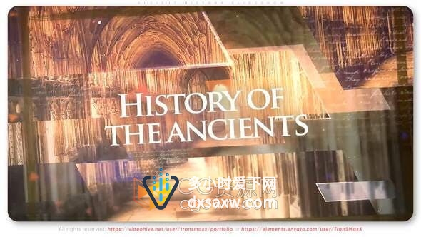 AE模板-古代历史著名古迹政治介绍幻灯片纪录片视频