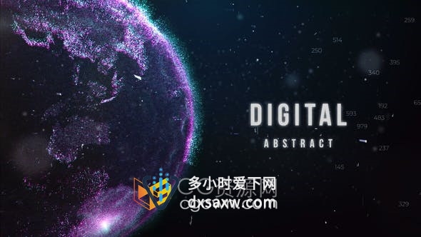 AE模板-粒子地球科技宣传片现代信息网络数据研究介绍视频