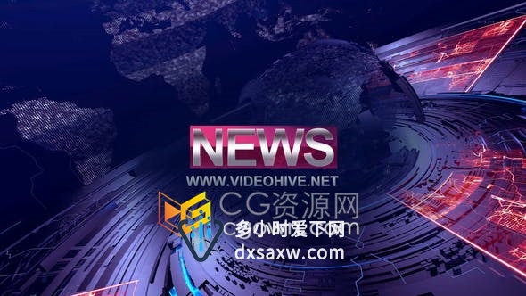 AE模板-今晚新闻简介体育报道天气报道电视频道包装视频片头