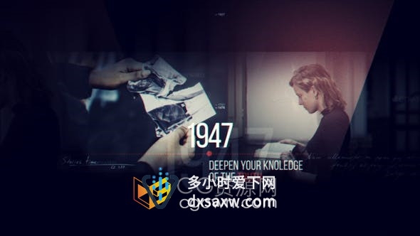 AE模板-时间轴介绍英雄历史年表荣誉纪录片相册视频制作