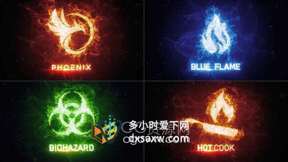 AE模板-Form插件制作火能粒子LOGO动画视频片头