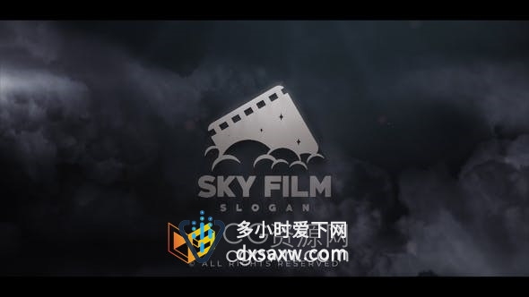 AE模板-黑暗云层烟雾特效金属LOGO标题效果视频片头