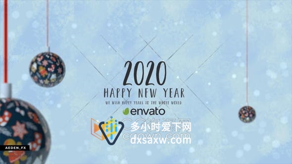 Christmas 2021年圣诞节3D场景动画制作视频片头效果-AE模板
