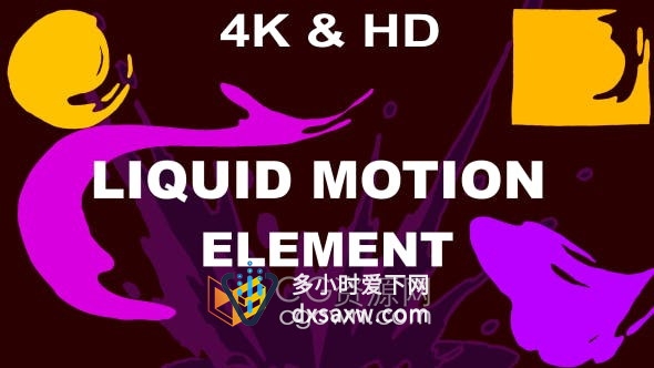 AE模板-液体水卡通图形元素包 80+ Liquid Motion Elements