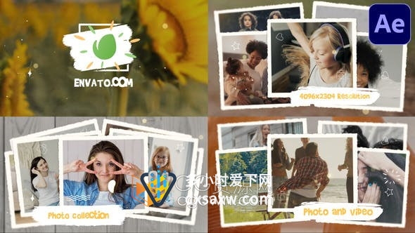 AE模板-照片集幻灯片现代时尚相册视频片头Photo Collection Slideshow