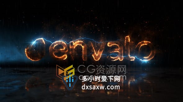 AE模板-Particular与SABER插件制作能量闪电火焰LOGO动画效果