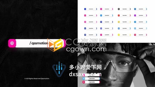 快速社交网络平台搜索框关注图标人名字幕条标题动画-AE模板