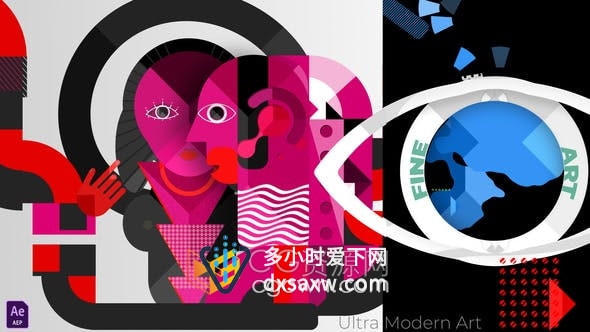 AE模板-超现代现代数字视频艺术前卫设计视频片头动画