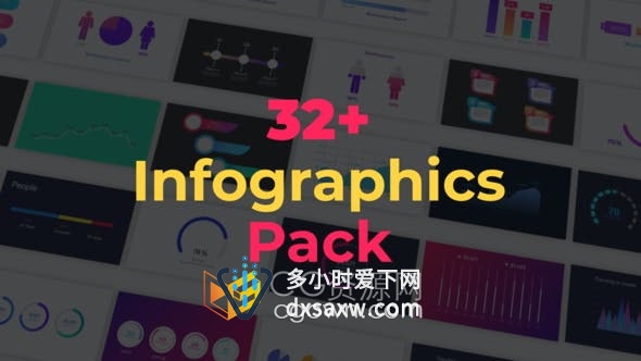 AE模板-32种不同信息图表动画设计Infographics Pack