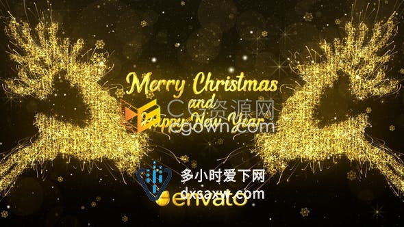 灯光效果圣诞水晶霜冻装饰精美标题节日邀请电子贺卡祝福视频-AE模板