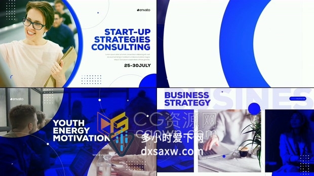 AE模板-商务女性合作团队介绍向全世界展示业务活动企业全球性宣传片