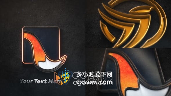 AE模板-制作3D挤压金属LOGO标志动画视频效果