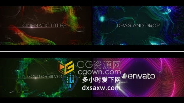 科幻预告片3D抽象线条光线粒子背景动画介绍视频片头制作-AE模板