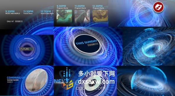 科技感风格设计电视包装广播节目品牌介绍视频片头字幕条导视-AE模板