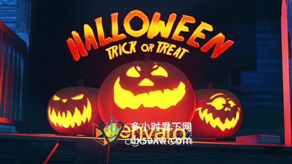 AE模板-Halloween万圣节视频片头神秘鬼屋南瓜恐怖效果