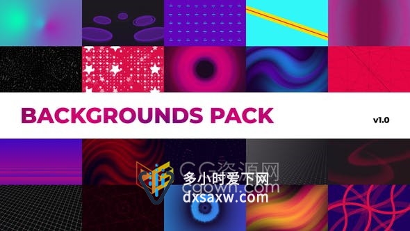 20种不同图形动画动态背景动画效果视频素材AE工程-AE模板