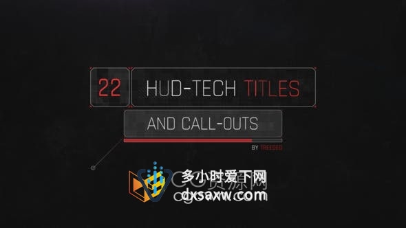 AE模板-HUD高科技动画标注标题呼出设计视频字幕22个效果