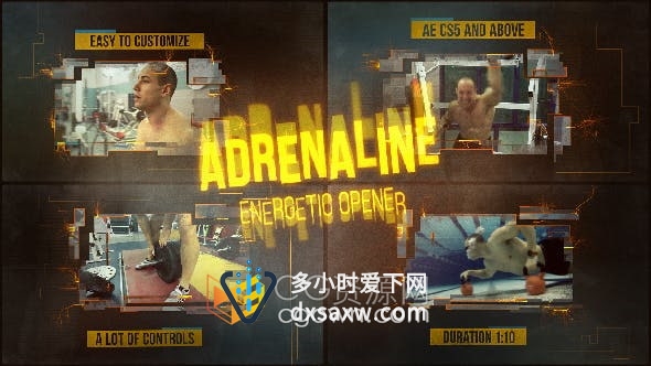AE模板-动作能量极限战斗赛车跑酷宣传片体育运动预告片