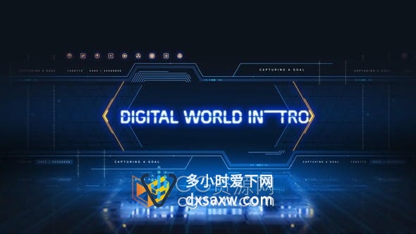 AE模板-数码世界介绍视觉冲击波反射网格动画幻灯片企业宣传片视频