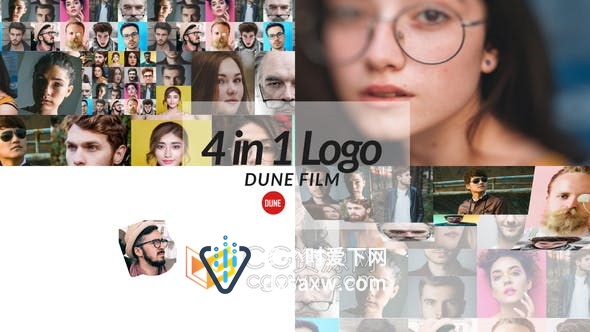 4组创意视频墙照片动画演绎公司LOGO宣传片头效果-AE模板
