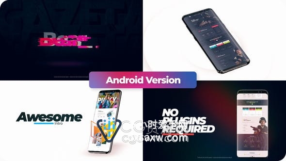 AE模板-Android安卓手机应用程度软件APP介绍推广视频动画