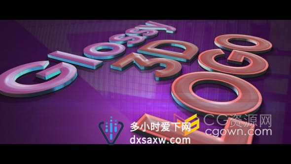 光滑玻璃反射3D效果LOGO浮雕阴影动画演绎视频片头-AE模板