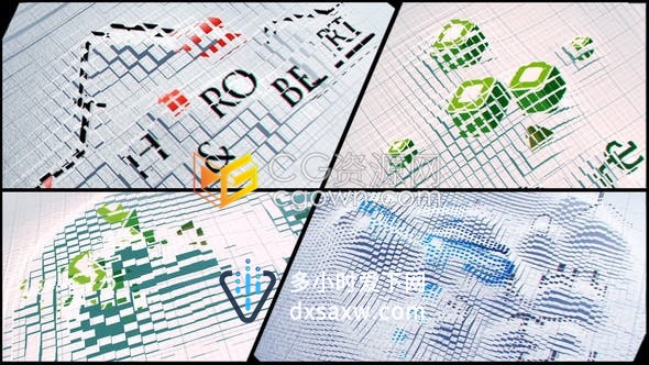 AE模板-Corporate Logo波浪动画图形效果演绎公司标志视频片头