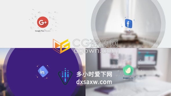 AE模板干净时尚简短动画设计现代公司商业项目技术企业标志片头