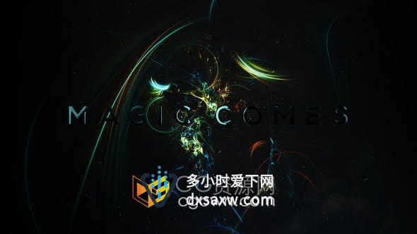 AE模板-抽象背景粒子火花烟雾金属文字标题动画宣传视频