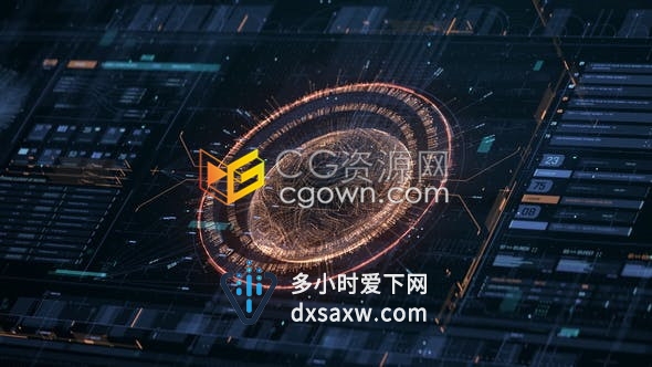 AE模板-非常精细的HUD信息图高科技用户界面FUI数据可视化设计动画