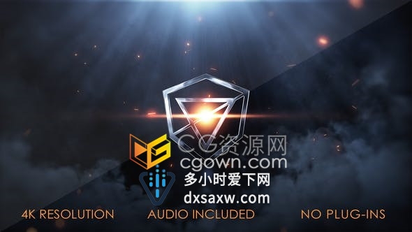 火球动画路径烟雾特效爆炸LOGO动画视频片头制作-AE模板