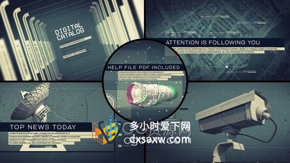 AE模板-通信监控公司云计算机数据数字现代技术宣传片视频