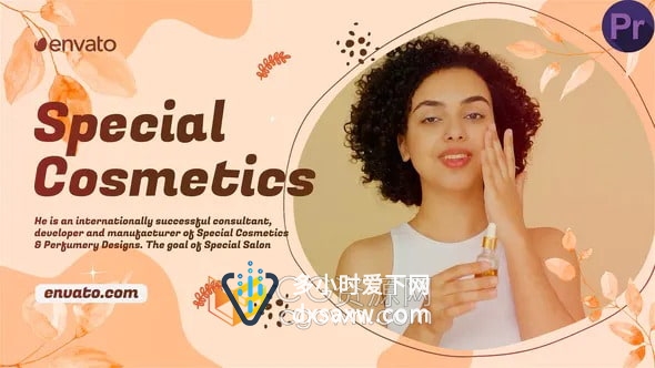AE与PR模板-美容院化妆品介绍服务商品幻灯片宣传视频动画