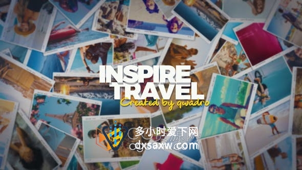 AE模板-假期旅游照片幻灯片美丽拍立得专辑相册视频动画
