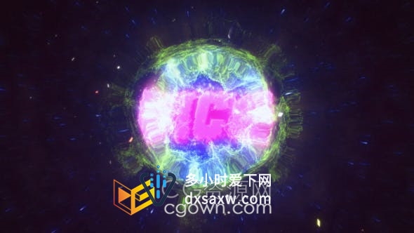 爆炸震荡冲击波能量粒子标志LOGO片头-AE模板