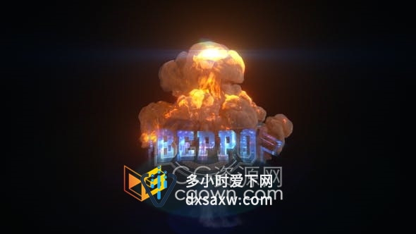 AE模板-4K爆炸烟雾毛刺效果视频游戏电子竞技高科技电影故障标志片头