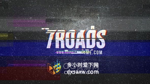 AE模板-颗粒划痕复古场景视频片头Grunge Logo Glitch