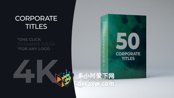 AE模板-公司介绍视频字幕50种文字动画4K分辨率Corporate Titles