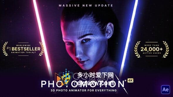 Photomotion 3D Photo Animator V10.4照片制作3D动画效果AE模板