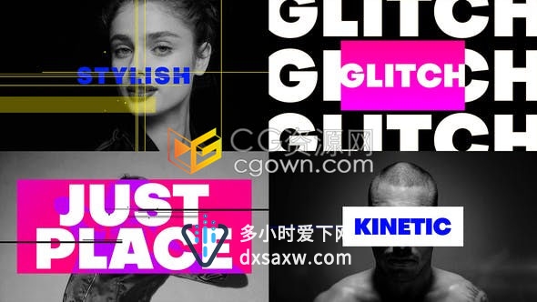 AE模板-时尚杂志片头动感城市体育视频宣传片头毛刺大胆故障特效展示