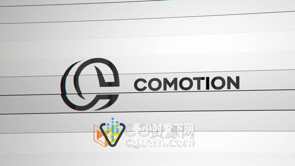 AE模板-条形图形百叶窗转场优雅LOGO品牌宣传片头