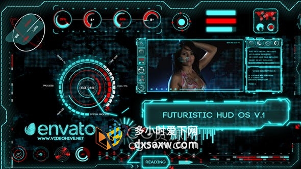 AE模板-未来高科技HUD元素OS界面UI设计动画介绍视频效果