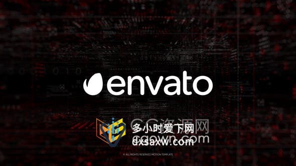 动态动画粒子数点代码创意展示游戏数字高科技技术标志LOGO片头-AE模板