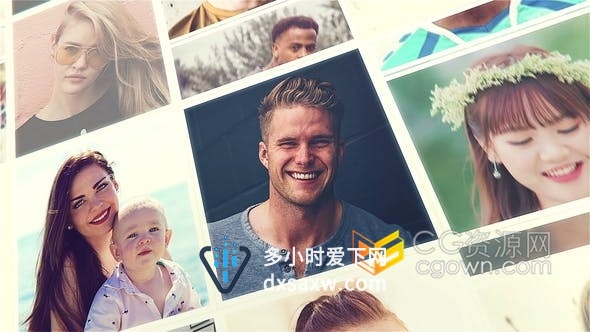 动态动画照片墙视频片头儿童游戏亲子活动教育宣传开场-AE模板