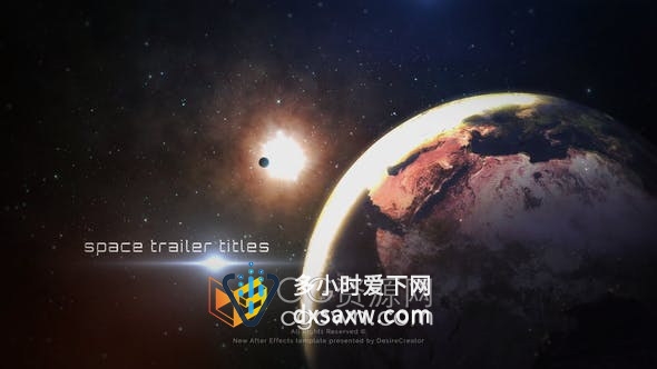 AE模板-太阳系太空行星场景爆炸特效预告片视频动画