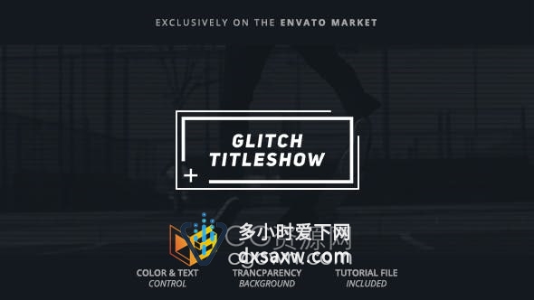 AE模板-Glitch Titles Logo 12种故障风格标题或标志动画