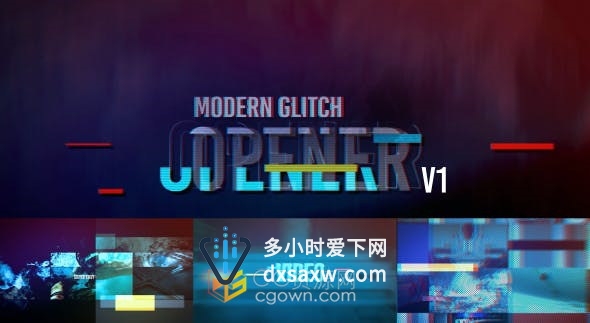 故障动画介绍视频片头犯罪电影间谍悬念神秘或者体育游戏宣传-AE模板