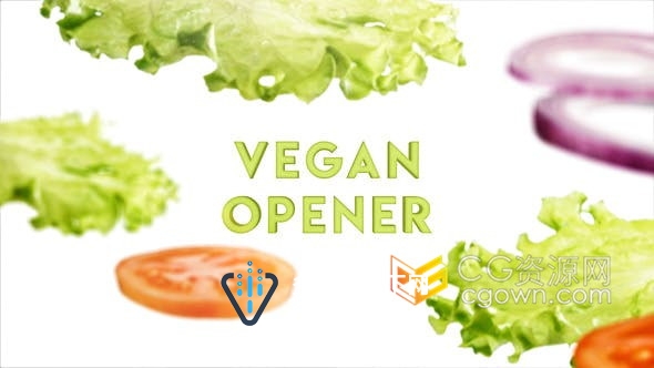 AE模板-素食美食养生节目农业生态蔬菜宣传介绍视频片头