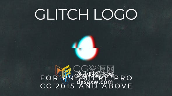 AE模板-Glitch Logo数字失真故障动态快速简介标志视频片头