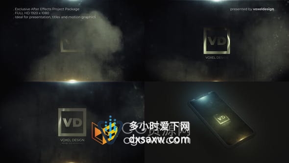 AE模板-蒸汽烟雾特效标志LOGO视频片头动画